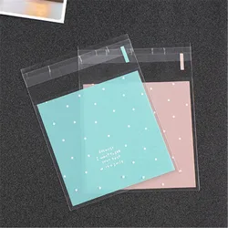 Bolsa de celofán transparente de plástico, bolsa de regalo de lunares, Dulces, galletas, bolsa autoadhesiva DIY para boda, parte de cumpleaños, 100 piezas