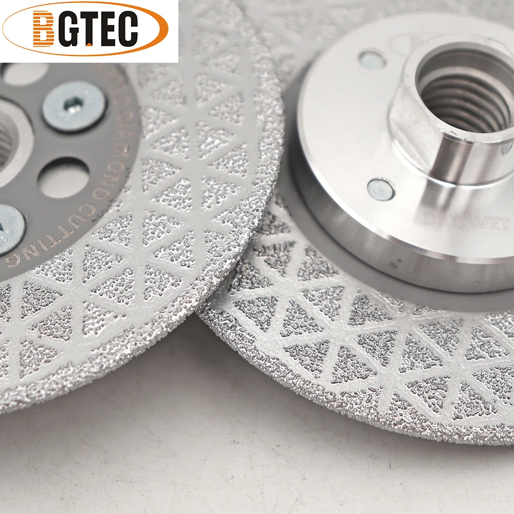 BGTEC 1 4 "4.5" 5 "Hai Mặt Hút Chân Không Chia Lửa Bằng Đồng Nguyên Cắt Kim Cương & Đĩa Mài Với 5/8-11 Chủ Đề Cao Cấp Chất Lượng