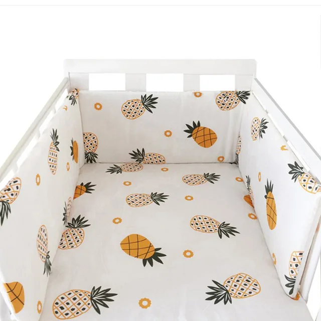 Nordic Sterren Babybed Dikker Bumpers Rits Ontwerp Een stuk Wieg Rond Kussen Cot Protector Kussens 200*30 CM