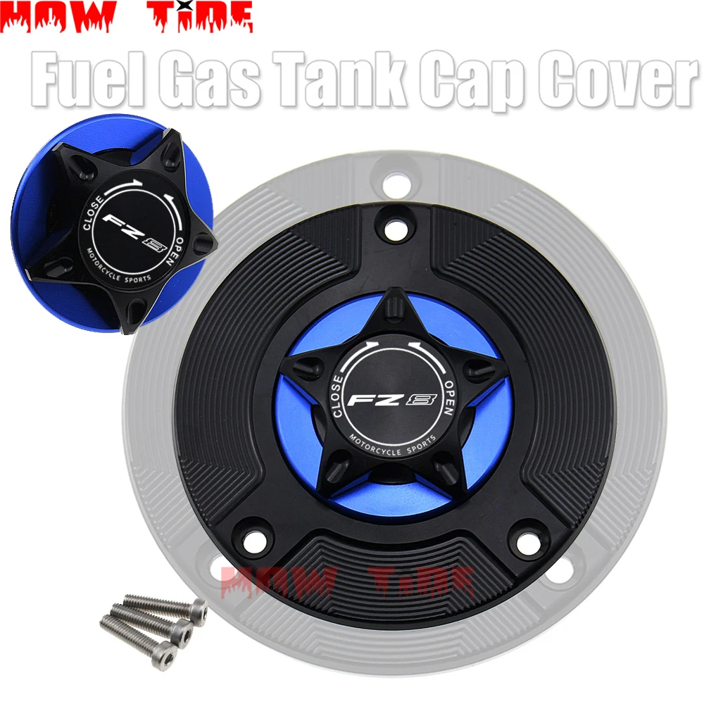 Logo 8 Colors CNC Aluminum Keyless Motorcycle Accessories Fuel Gas Tank Cap Cover for YAMAHA FZ-8 FZ8 Fazer 2010-2014 11 12 13