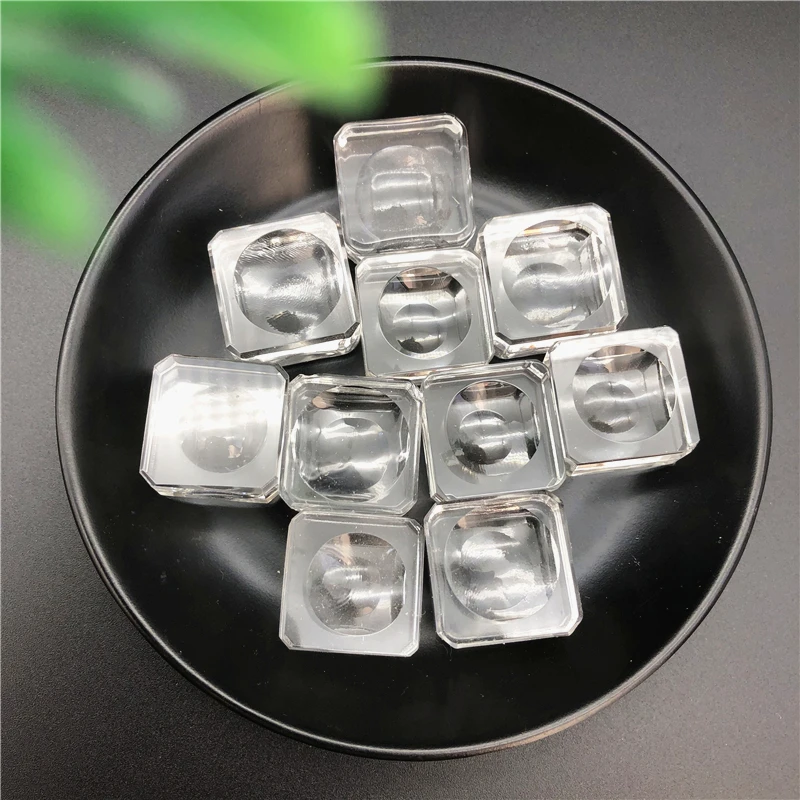 Drop Shipping 4 Size Clear Square Dimple Crystal Ball Display Bases Table Holder Stand Home Gift Natural Stones and Crystals