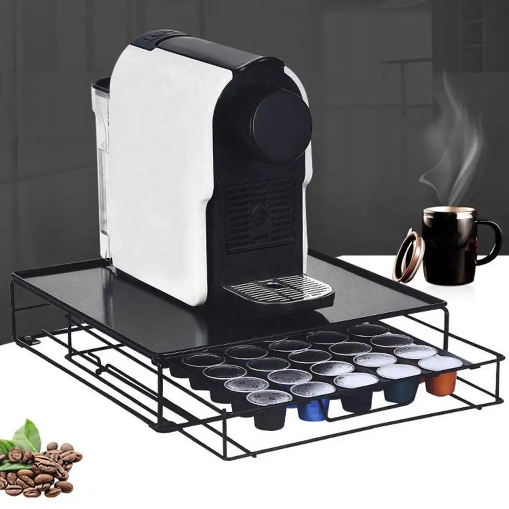 Coffee Capsule Organizer Storage Stand Practical Coffee Drawers Capsules Holder For Dolce Gusto Coffee Capsule Shelves Iron Rack