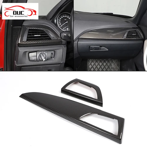 Cubierta embellecedora de Panel de salida de aire lateral para salpicadero de coche de fibra de carbono ABS para BMW 1 2 Series F20 F21 F22 F23 2012-2017 accesorios interiores
