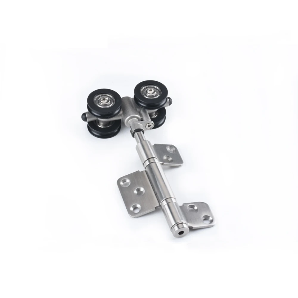 PT Slides 304 Stainless Steel No Need under Rail Folding Hanging Wheel Sliding Folding Wooden Door Silent Pulley Accessories