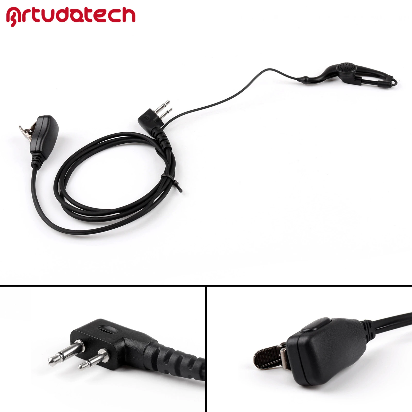 Artudatech Ear-Hook Hanging Earpiece Headset PTT For Icom F3GS IC-F3 F3 IC-F4 IC-U12 IC V8 V82 F21 F26 Radio