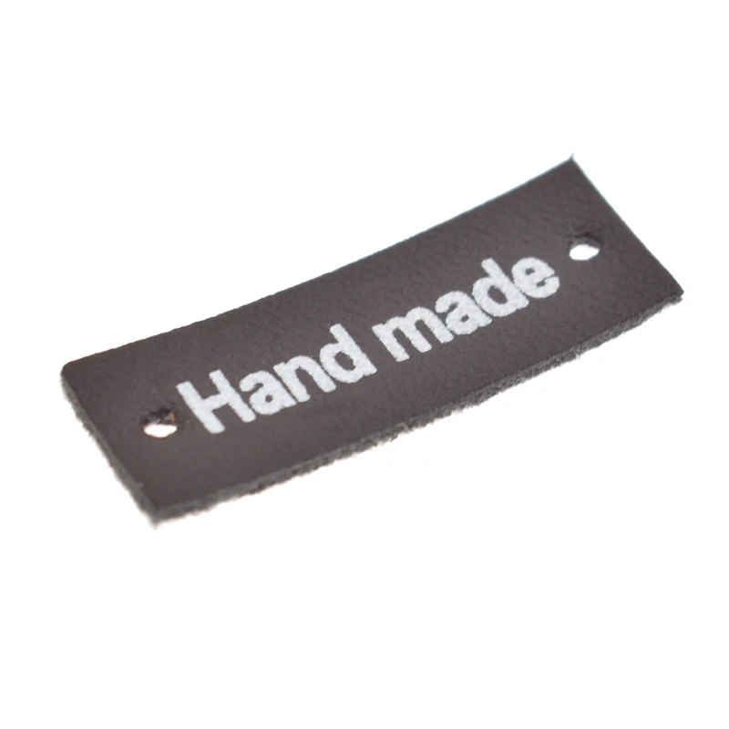 50pcs/pack Hand Made Letter Sewing Garment For Labels DIY Craft Leather Tags For Bags Shoes Decoration Supplies