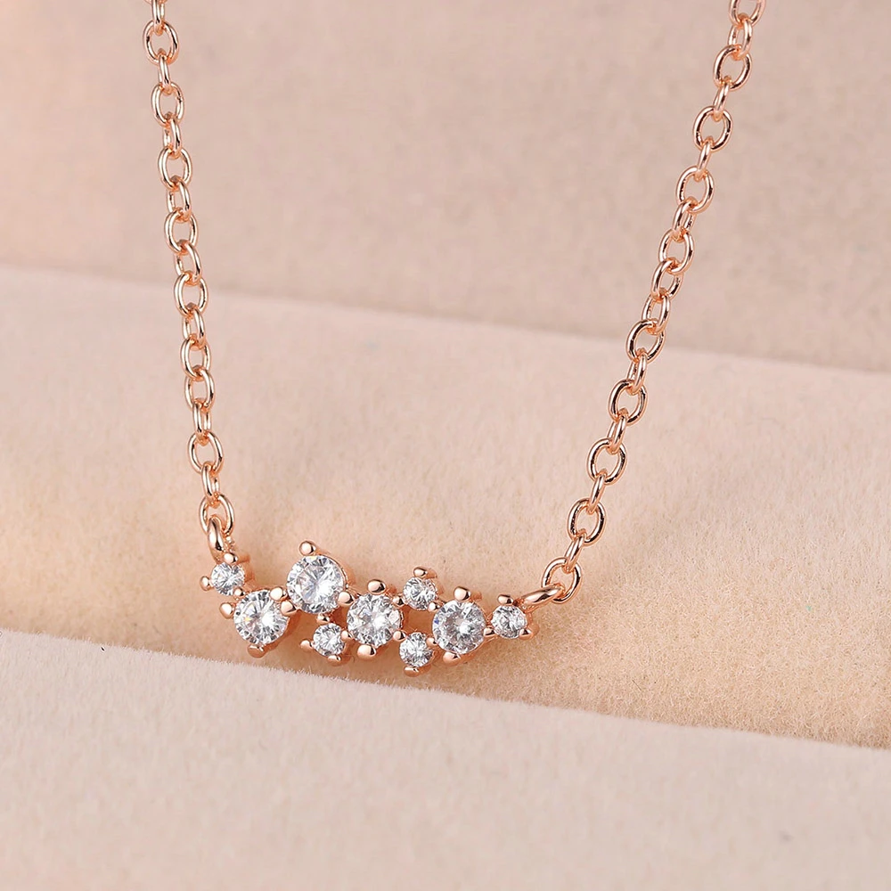 ZHOUYANG Pendant Necklace For Women New Fresh Mini Zircon Rose Gold Color Wedding Engagement Party Gift Fashion Jewelry N023