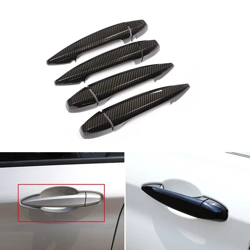 Car Styling Carbon Fiber Texture Exterior Door Handle Cover Protextive Trim For BMW X1 F48 X5 X6 F15 F16 2016 2017