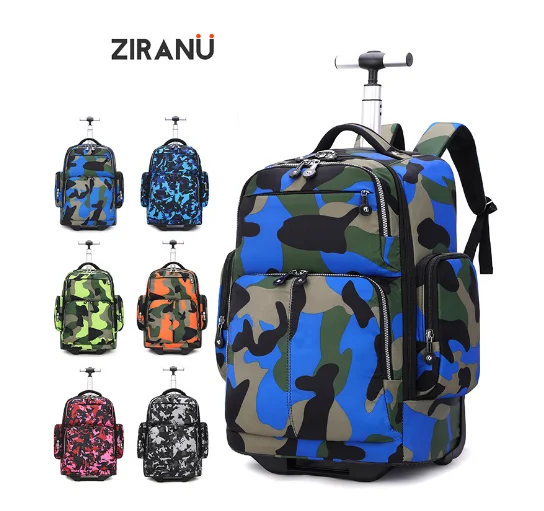 

19 inch School Rolling backpack Bag for teenagers boy Wheeled backpack Travel Trolley Bags Children Rolling Luggage backpack bag