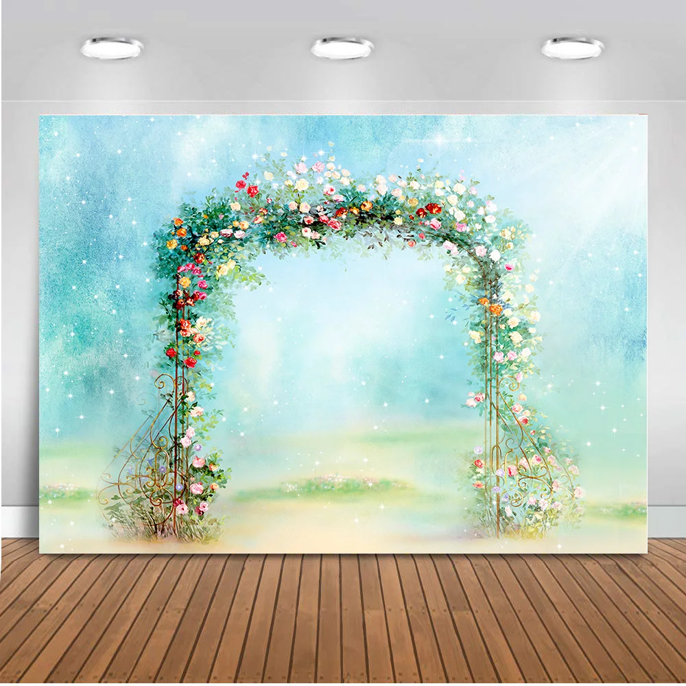 

Wedding Photography Backdrop Spring Floral Banner Photo Studio Background Birde Shower Birthday Party photo booth backdrops