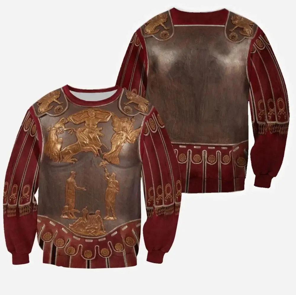 Roman Armor 3D All Over Printed Mens hoodies Harajuku Streetwear Fashion cosplay Hoodie Unisex Autumn Jacket Tracksuits