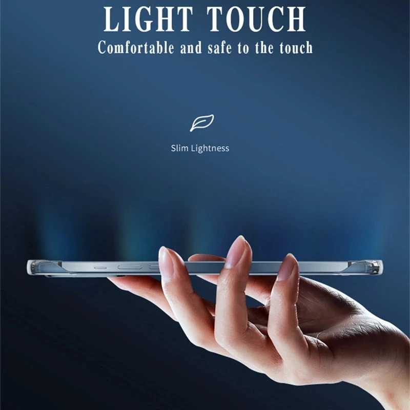 Luxury Frameless Transparent Case For iPhone 15 13 12 11 14 16Pro Max XSMAX X XR XS SE 7 8Plus Ultra Thin Clear Hard Phone Cover