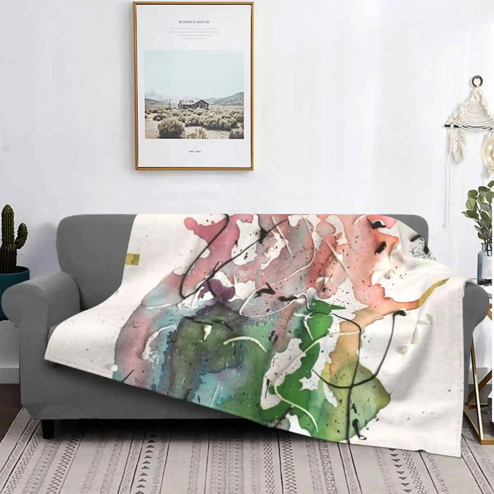 

Untitled New Arrival Fashion Leisure Flannel Blanket Abstract Colors Rainbow