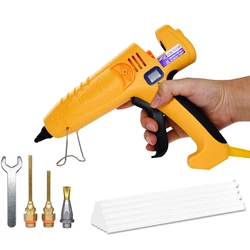 60W ~ 500W Professional Hot Melt Glue Gun ，Pure Copper nozzle， Adjustable temperature High Power Glue Gun use 11mm Glue Stick