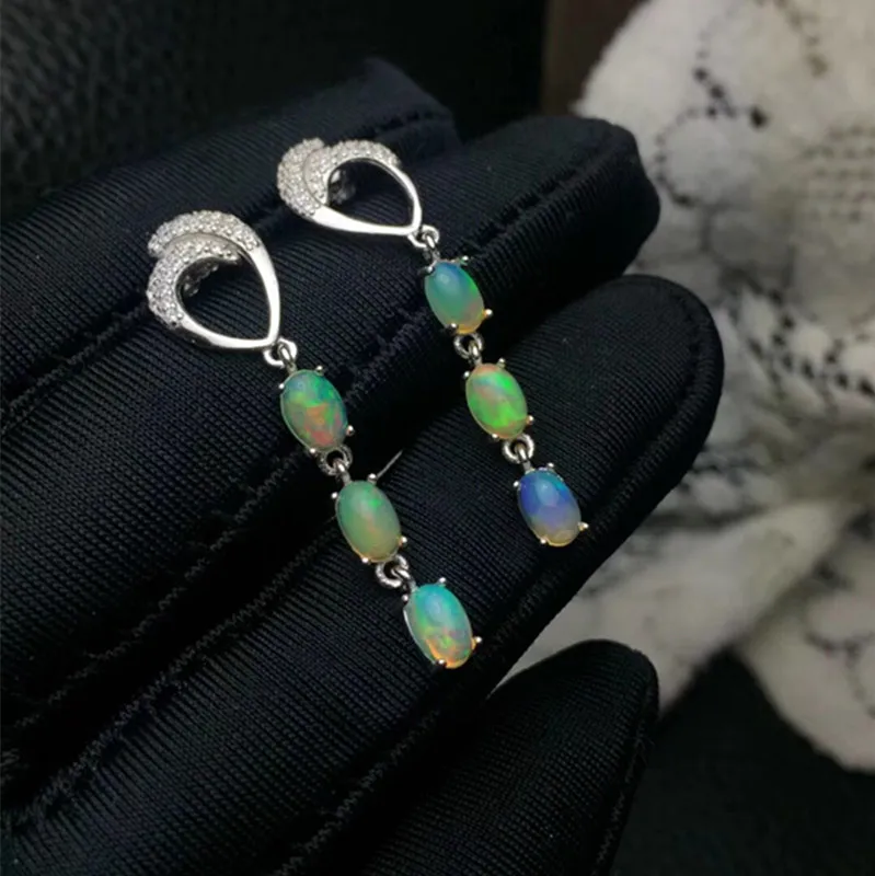 

Fashion nature Opal Earrings 925 Sterling Sliver Jewelry For Women