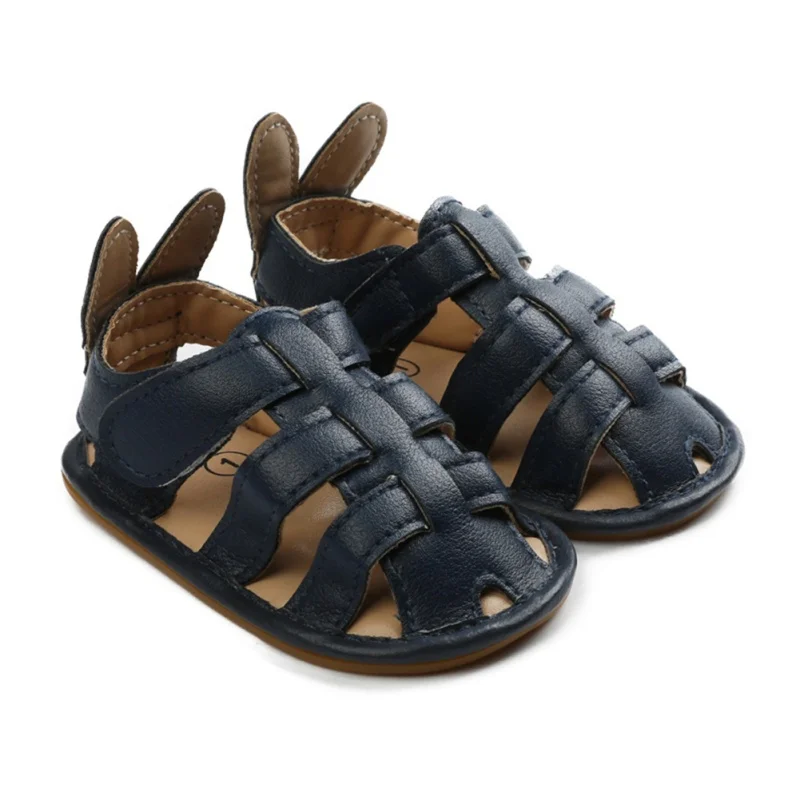 Soft PU Baby Non-Slip Sandals Child Summer Boys Fashion Sandals Sneakers Infant Shoes Non-Slip Closed Toe Safety Baby Shoes