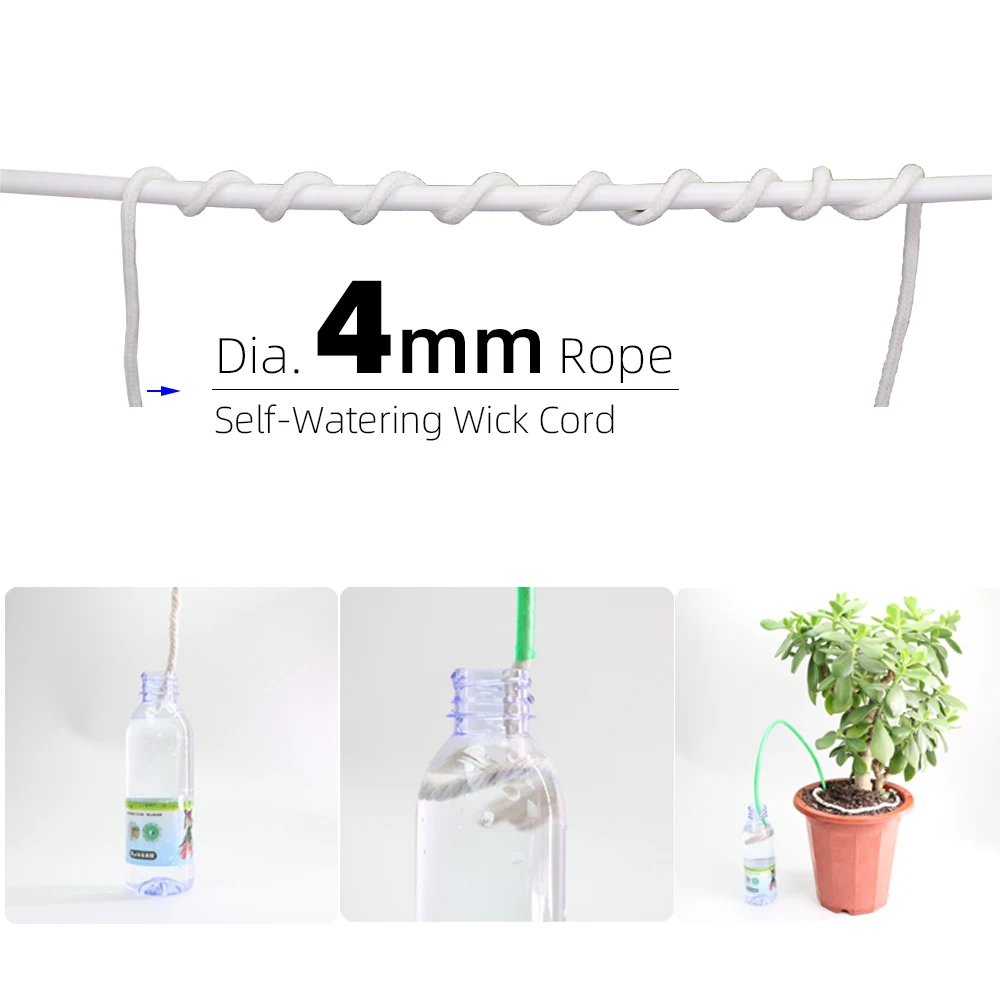 4/5/6/8mm Potted Water Absorbent Dacron Rope DIY Round Automatic Waterer Plant Soil Moisturizing Garden Drip Irrigation System