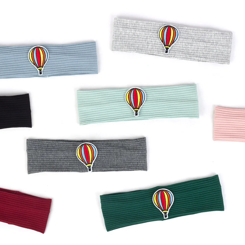 Cartoon Hot Air Balloon Pattern Cotton Headbands Soft Elastic Ribbed Hairbands Childs Hair Bands Accessories Newborn Girls Boy