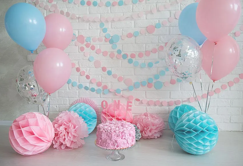 Avezano-Fondo de fotografía con globos y flores para recién nacidos, telón de fondo para retrato de primer cumpleaños, accesorios para estudio fotográfico