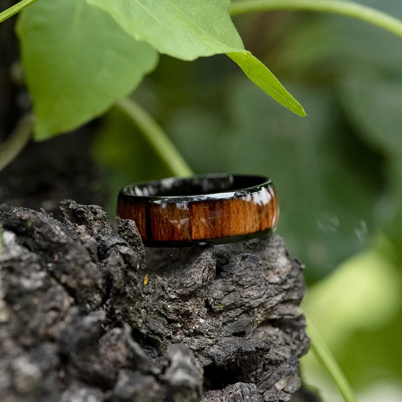 BOBO BIRD Wood Tungsten Ring Handmade Personality Wedding Groomsmen Titanium Rings Men Women Party Jewelry Great Christmas Gifts