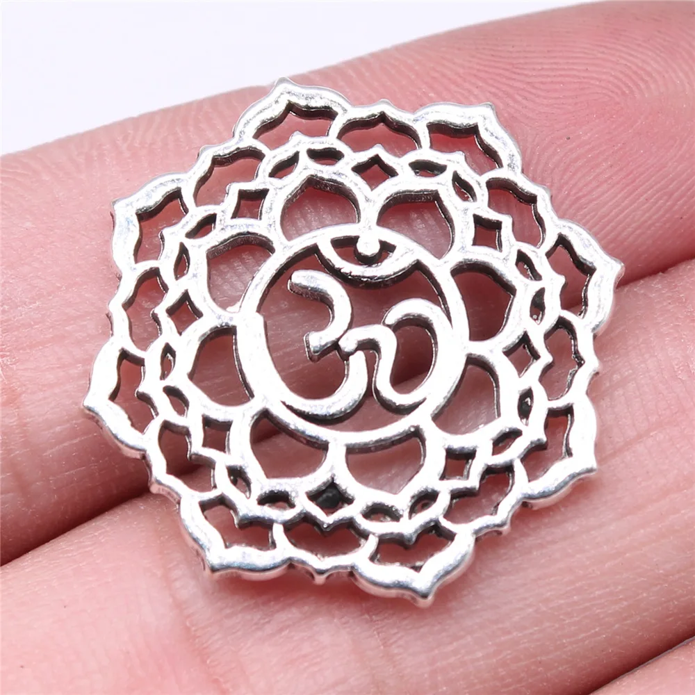 10pcs Charms Yoga Om Pendants Making DIY Handmade Tibetan Silver Color Vintage Antique Bronze Color Jewelry Making Finding