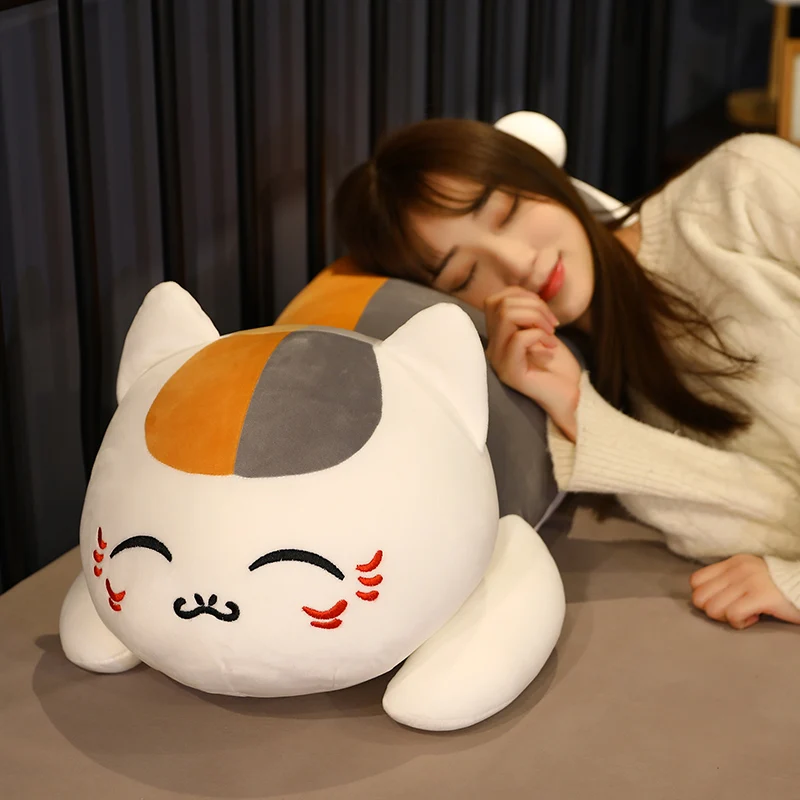 

70-110cm Cute Soft Long Cat Teacher Boyfriend Pillow Plush Toys Stuffed Pause Office Nap Sleep Cushion Gift Doll for Kids Girls