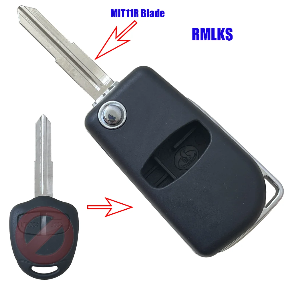 2 3 Button Modified Flip Folding Remote Key Shell Case for Mitsubishi New ASX GRANDIS Outlander LANCER-EX Right/left Blade