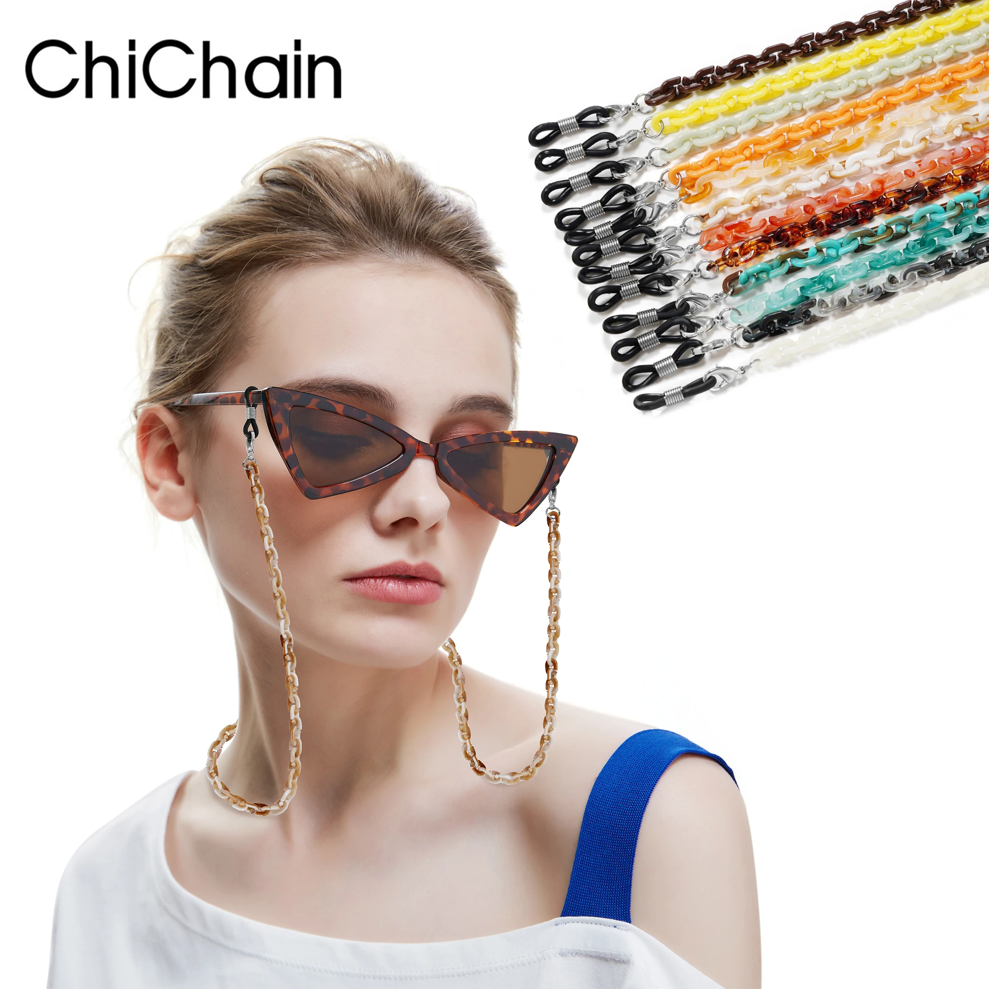 Fashion Glasses Chain Anti Slip Anti-lost Sunglasses Reading Glasses Lanyard Strap Acrylic Mask Face Covering Eyewear Retainer