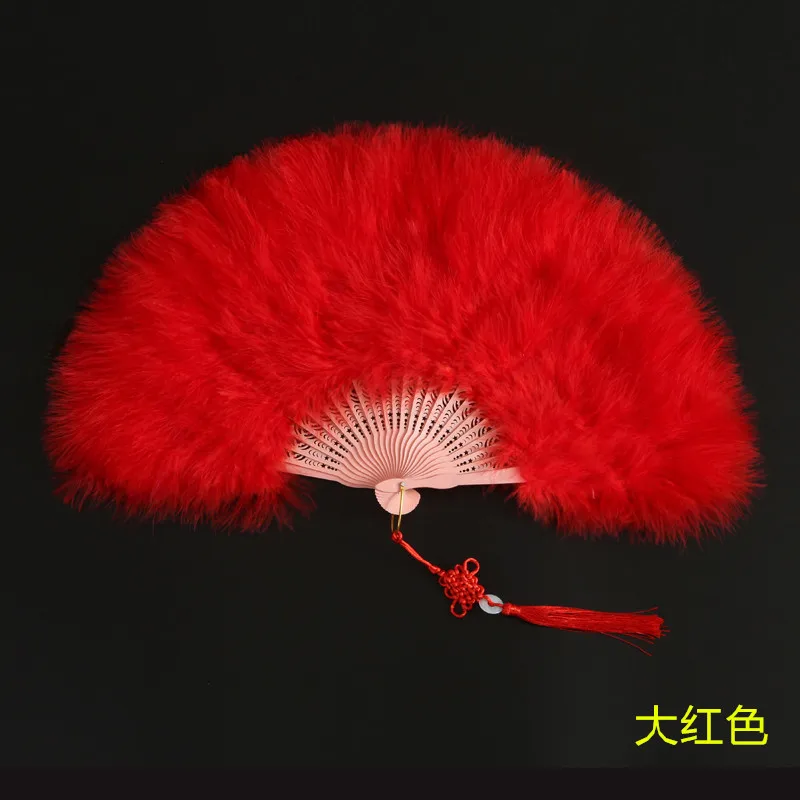 Hand-Made Portable Feather Wedding Fans White Round Bridal Hand Fan Custom Chinese Style Decoration Dance Wedding Decoration