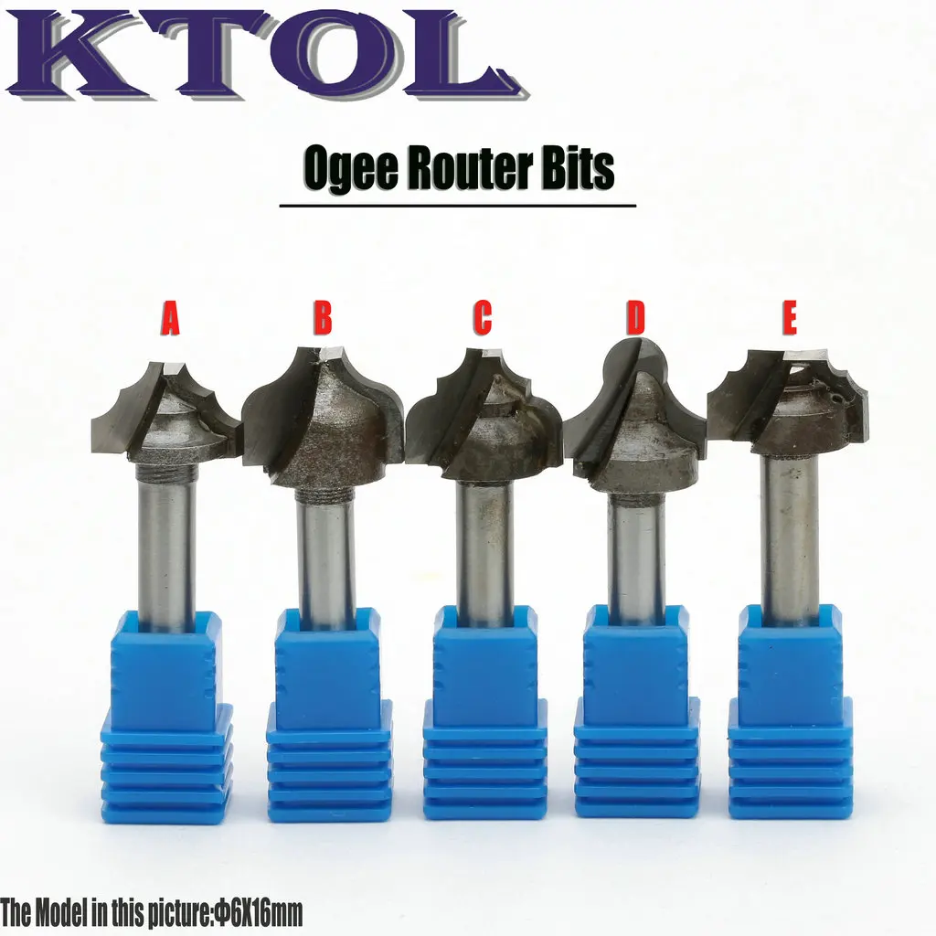 Imagem -02 - Cnc Router Bits para Carpintaria Fresas Bit 6x16 mm 6x16 mm Mergulhar Roteador para Chanfro de Madeira Escultura 3d Classic Ogee