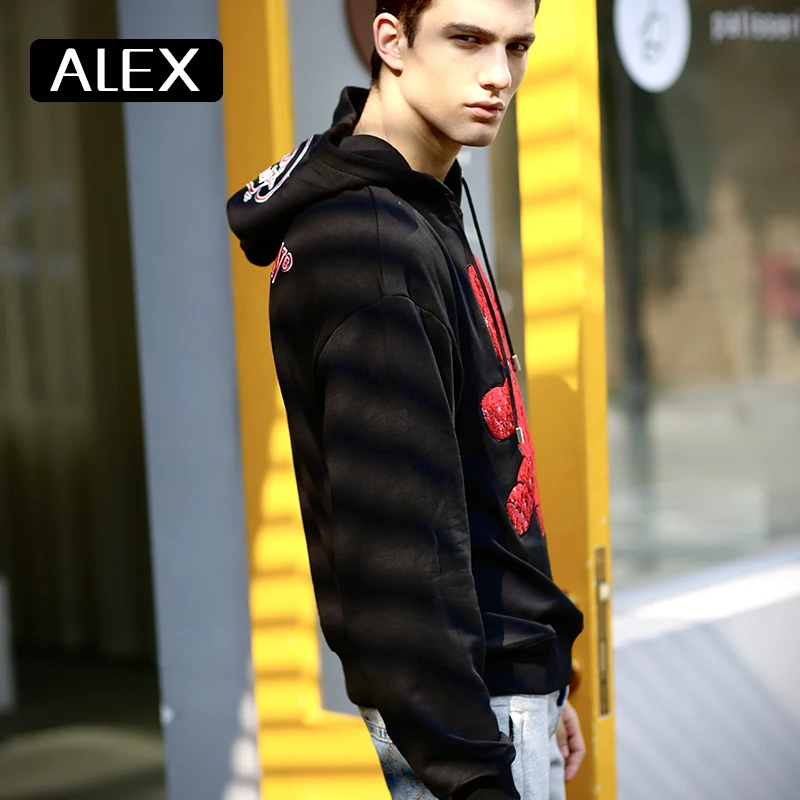 Alex Plein Sweatshirt Men 100% Cotton Teddy Bear Embroidery Oversized Aesthetic Hoodie Steetwear Men\'s Fashion Man Clothing New