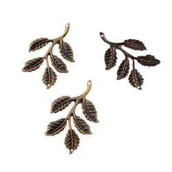 20PCs Olive Branch Leaf Filigree Wraps Connectors Metal Crafts Gift Jewelry Decoration DIY Findings 50x32mm