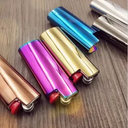 Metal Armor Full Size Lighter Pouches Shell Ice Mirror J6 Classic Size Lighter Case Cover Holder For Maxi Bic