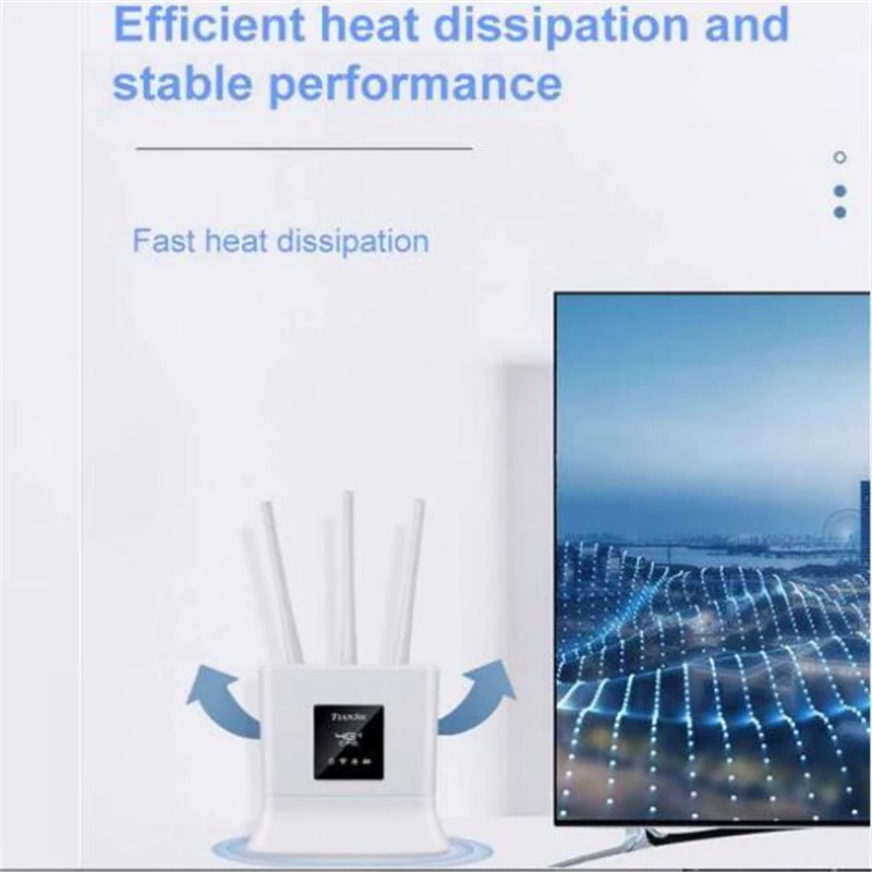 Unlocked 4G Router 2.4G LTE Wireless Wifi High Gain Antennas Modem 300Mbps Mobile Hotspot CPE Dongle+SIM Card Slot RJ45 WAN/LAN