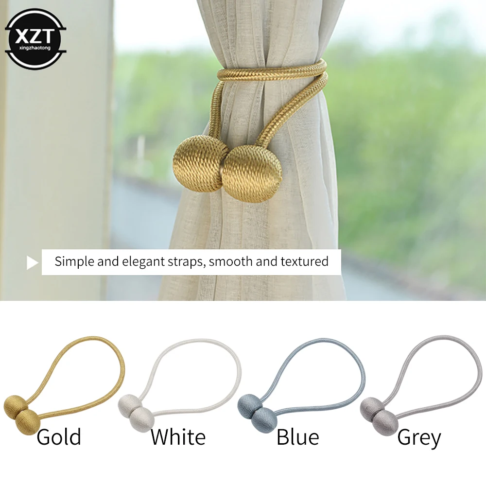 1 stks Magnetische Bal Gordijn Tie Rope Backs Terugloopsper Touw Kronkelende Gesp Clips Accessoire Staven Haak Houder Home Decoraties