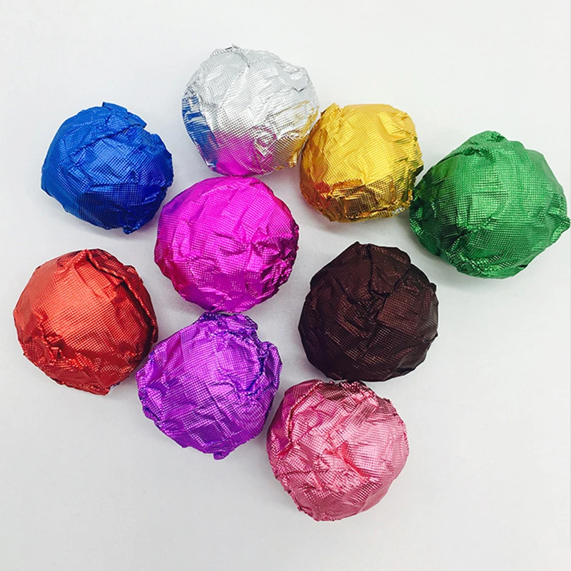 100Pcs/set Foil Candy Package Paper Chocolate Aluminum Candy Sugar Food Tin Paper Aluminium-Foil Paper