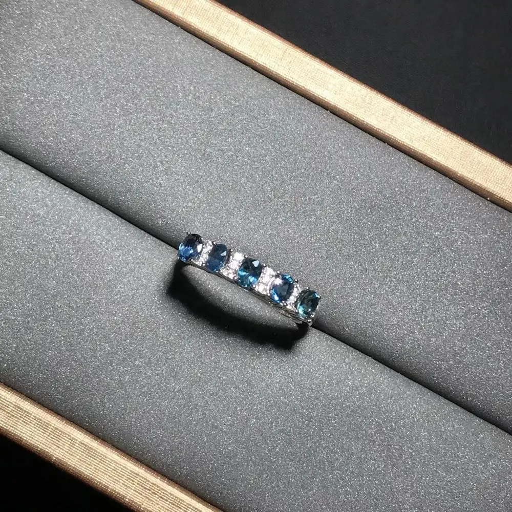 女性用ナチュラルサファイアシルバーリング,925x4mm,シンプルなギフト,誕生日プレゼント,ウェディングギフト