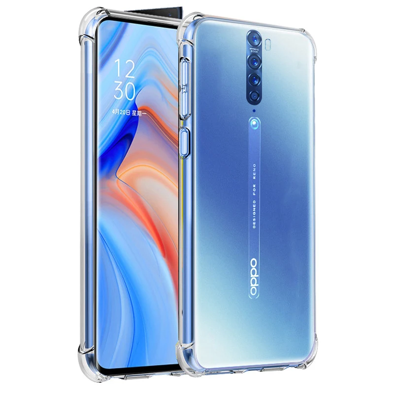 Silicone Clear Shockproof Phone Case For OPPO Reno 6 5 4 Pro 5Z 5F 4Z 5G 2 Z Realme GT 6 5 3 C2 Pro 6i 5i Q Back Covers