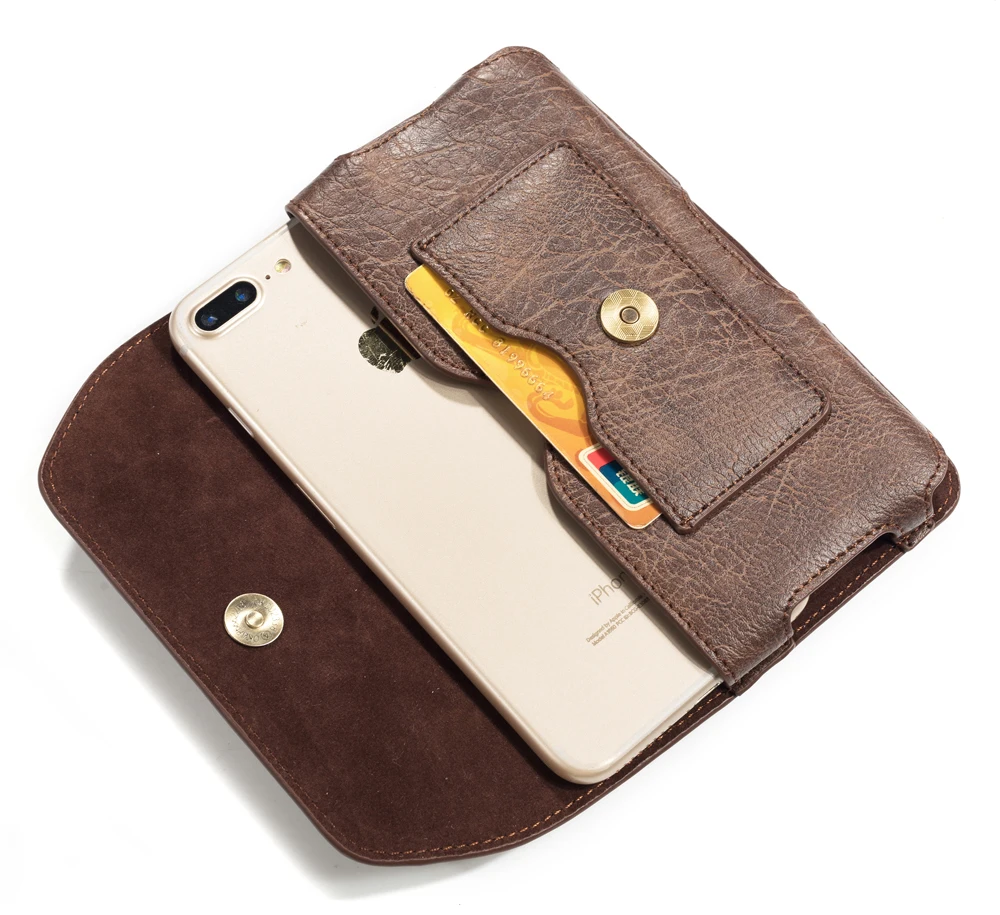Leather Belt Clip Phone Case Men Waist Bag For iPhone 16 15 14 Plus 13 12 Pro Max,Xiaomi 14T 13T,Redmi Note 11 10 Holster Pouch