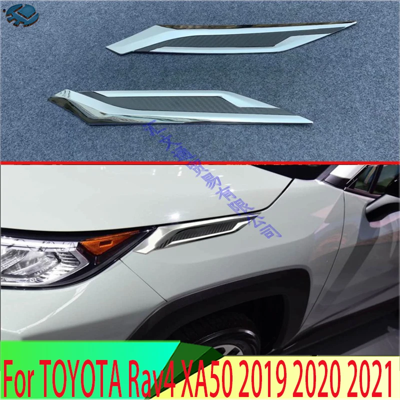 For TOYOTA Rav4 XA50 2019 2020 2021 Decorate Accessories ABS Chrome Front Head Light Headlight Lamp Trim