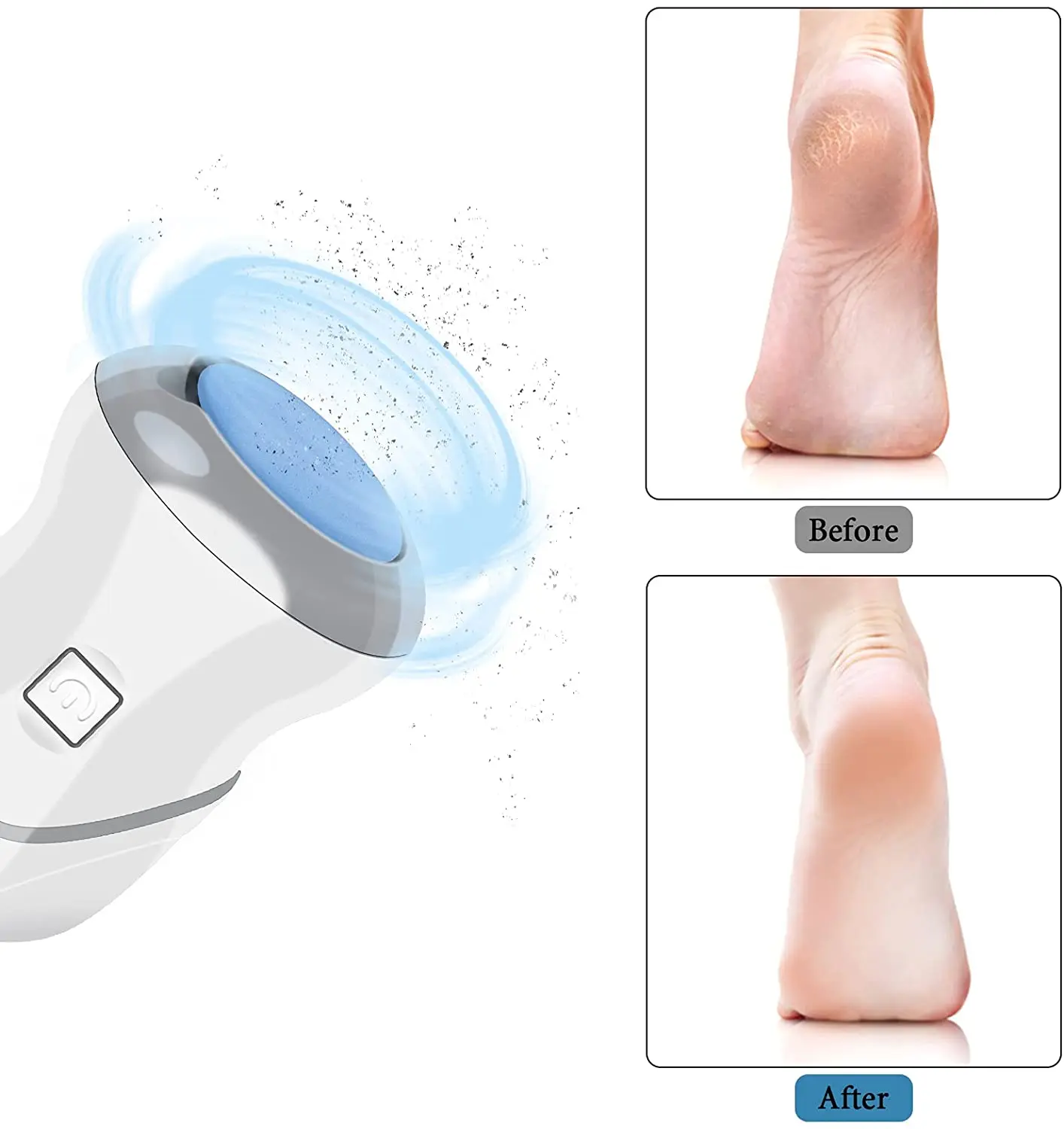 Portable Electric Vacuum Adsorption Foot Grinder Replaceable Grinding Head Electronic Foot File Pedicure Heads Black Blue Grey