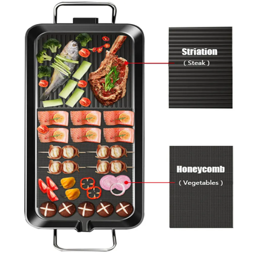 Korean Grrill Skewers Household Electric Grill Pan Multifunctional Meat Griddle Barbecue Electric Grill Smokeless Non-stick