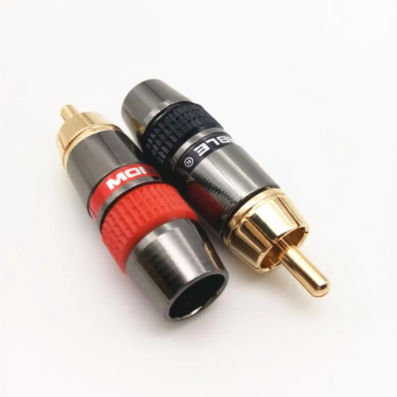 good quolity RCA welding RCA Male / RCA Female Copper Gold Plated Audio socket Adapter Plug Converter Connectors for HIFI Audio