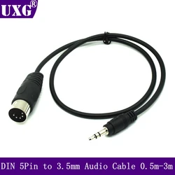 3.5mm złącze Stereo kabel Audio Din do 5 sztyftami MIDI wtyk męski 50cm 1m 3m rozszerzenie Audio przewód do Adapter do mikrofonu