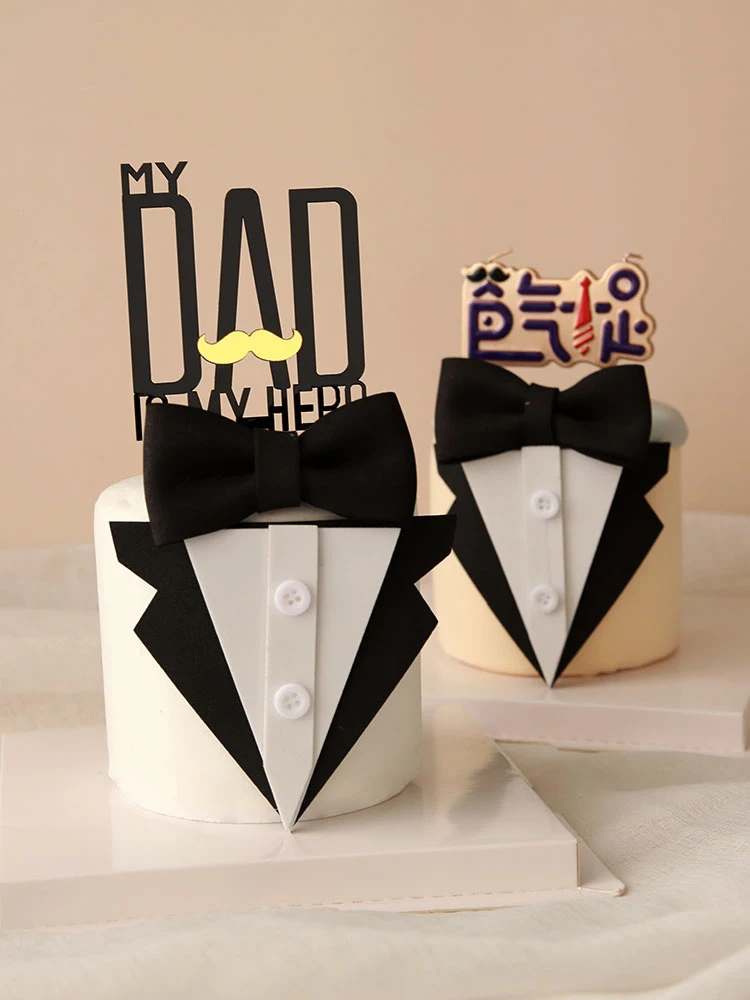 My Dad is my hero Love you Daddy Beard Super father Birthday Cake topper for Father's Day silicone cake candle baking Gifts