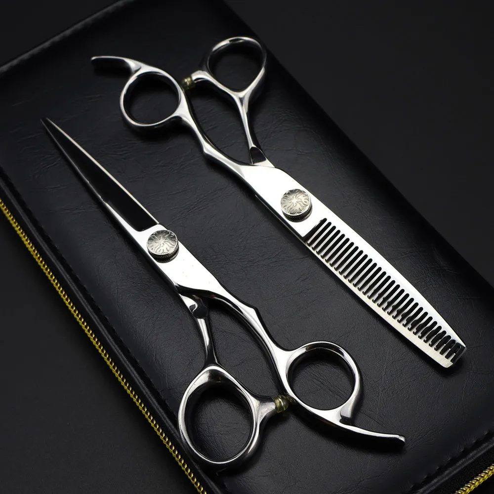 

Professional JP 440c steel 6 '' flower screw hair cutting scissors haircut thinning barber makas cut shears Hairdresser scissors