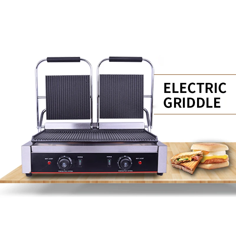 Steak special oven commercial panini electromechanical hot plate double-head electric grill double-sided grilled sandwich