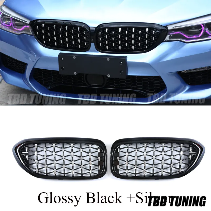 Front Grille For 2018 2019 BMW 5 Series G30 F90 M5 Meteor Shower Style Grille Decorative accessories 525i 530i 550i  540i 520d