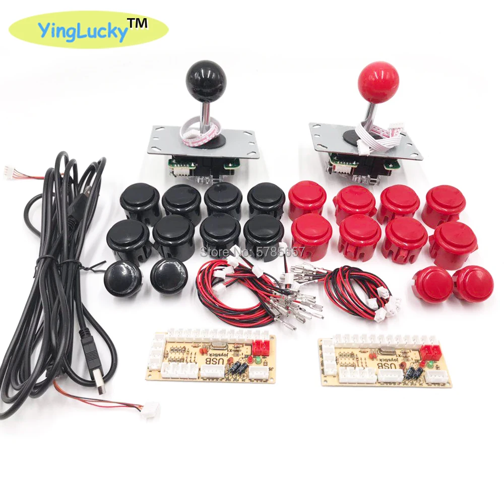 Arcade DIY Joystick sıfır gecikme kiti, USB kodlayıcı, PC Joystick, Sanwa butonlar, ücretsiz kargo