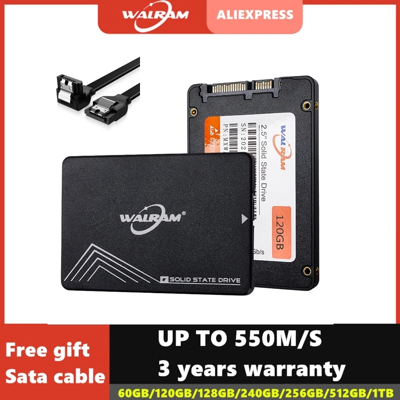 WALRAM SSD 128gb 240gb 120gb 256gb 480gb 500gb 512gb 1TB 60GB HDD 2.5 Sata 3 Solid State Drive Hard Disk for Laptop Desktop